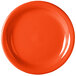 An orange Fiesta appetizer plate with a white background.