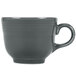 A Fiesta Slate grey china coffee cup with a handle.