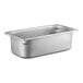 A Vigor stainless steel hotel pan on a counter.