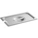 Vigor 1/4 Size Slotted Stainless Steel Steam Table / Hotel Pan Cover Main Thumbnail 3