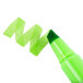 The green tip of a Bic Brite Liner highlighter pen.