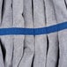 A close up of a blue striped Unger SmartColor microfiber mop head.