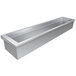 A Hatco long rectangular metal slanted drop-in cold food well with a clear bottom.
