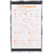 A white Menu Solutions Alumitique menu board with swirl finish and top and bottom strips.