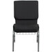 Flash Furniture FD-CH02185-SV-JP02-BAS-GG Black Patterned 18 1/2" Wide Church Chair with Communion Cup Book Rack - Silver Vein Frame Main Thumbnail 3