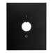 A black square wall plate with a hole in the middle.