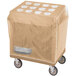 Cambro TC1418157 Coffee Beige Tray and Silverware Cart with Protective Vinyl Cover Main Thumbnail 2