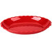 A red bowl with a wavy edge.