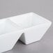 A white rectangular CAC Citysquare divided bowl with 3 compartments.