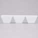 Three white rectangular CAC Citysquare divided bowls stacked on top of each other.