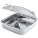 Vollrath 46135 6 Qt. Intrigue Square Induction Chafer with Glass Top and Porcelain Food Pan Main Thumbnail 2