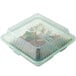 GET EC-09 9" x 9" x 3 1/2" Jade Green Customizable 3-Compartment Reusable Eco-Takeouts Container - 12/Case Main Thumbnail 4
