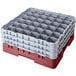 Cambro 36S434163 Red Camrack Customizable 36 Compartment 5 1/4" Glass Rack Main Thumbnail 1