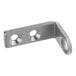 A stainless steel Hatco hinge bracket with two holes.