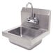 A stainless steel Advance Tabco economy hand sink with a splash mount faucet.