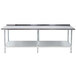 Advance Tabco FLAG-248-X 24" x 96" 16 Gauge Stainless Steel Work Table with 1 1/2" Backsplash and Galvanized Undershelf Main Thumbnail 1
