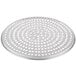 An American Metalcraft Super Perforated Pizza Pan with a circular metal surface with holes.