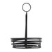 An American Metalcraft black wrought iron basket with a round handle.
