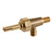 An American Range brass gas valve with a gold metal handle.