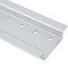 A white metal Vollrath wall mounting rail with holes for bins.