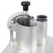 A stainless steel Robot Coupe food processor with a black lid.