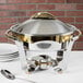 Vollrath 48324 6 Qt. Panacea Large Round Chafer with Gold Accents Main Thumbnail 1