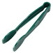 Thunder Group green polycarbonate flat grip tongs with white background.