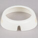 A white circular Tablecraft plastic collar with a hole in it.