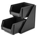 Vollrath 4840-06 Traex® Black Self-Serve Condiment Bin Stand Set with 2-Tier Stand and 8" Condiment Bins Main Thumbnail 2