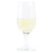 An Anchor Hocking Excellency wine glass filled with white wine.