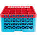 Carlisle RG25-4C410 OptiClean 25 Compartment Red Color-Coded Glass Rack with 4 Extenders Main Thumbnail 2