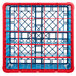 Carlisle RG25-4C410 OptiClean 25 Compartment Red Color-Coded Glass Rack with 4 Extenders Main Thumbnail 5