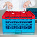 Carlisle RG25-4C410 OptiClean 25 Compartment Red Color-Coded Glass Rack with 4 Extenders Main Thumbnail 1