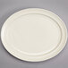 Homer Laughlin by Steelite International HL3527000 Gothic 11 1/2" x 8 3/8" Ivory (American White) Undecorated Oval China Platter - 12/Case Main Thumbnail 1