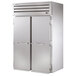 A white True Spec Series roll-in refrigerator with two doors.