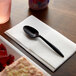 Choice Medium Weight Black Plastic Teaspoon - 100/Pack Main Thumbnail 1
