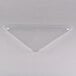 A clear plastic triangle shaped tray.