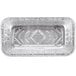 A Durable Packaging foil bread loaf pan with a clear dome lid.