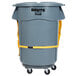 Rubbermaid BRUTE 44 Gallon Gray Round Trash Can, Lid, Caddy Bag, and Dolly Kit Main Thumbnail 3