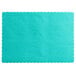 Choice 10" x 14" Teal Colored Paper Placemat with Scalloped Edge - 1000/Case Main Thumbnail 3