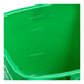 A green plastic cleaning pail with quart measurement markings on the inside.