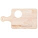 Choice 13 1/2" x 7 1/2" x 3/4" Medium Wooden Bread / Charcuterie Cutting Board with Ramekin Insert, Knife Slot, and Handle Main Thumbnail 3