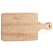 Choice 13 1/2" x 7 1/2" x 3/4" Medium Wooden Bread / Charcuterie Cutting Board with Handle Main Thumbnail 3