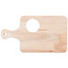 Choice 13 1/2" x 7 1/2" x 3/4" Medium Wooden Bread / Charcuterie Cutting Board with Ramekin Insert and Handle Main Thumbnail 3