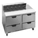 A Beverage-Air stainless steel refrigerated sandwich prep table with four drawers.