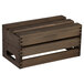 An American Metalcraft vintage wood crate with three compartments on a white background.
