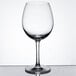 A close-up of a clear Reserve by Libbey Contour wine glass.