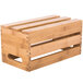 An American Metalcraft bamboo wood crate with four compartments.