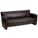 Flash Furniture 222-3-BN-GG Hercules Majesty Brown Leather Sofa with Aluminum Feet Main Thumbnail 2