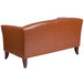 Flash Furniture 111-2-CG-GG Hercules Imperial Cognac Leather Loveseat with Wooden Feet Main Thumbnail 4